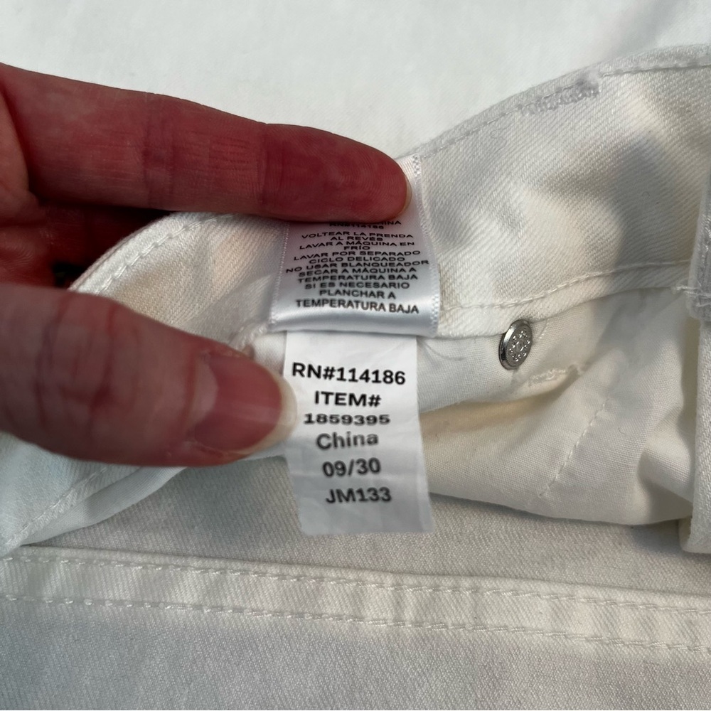 Frye White Cropped Ankle Jeans Relaxed Fit Size 12 - Picture 7 of 10